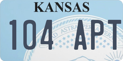 KS license plate 104APT