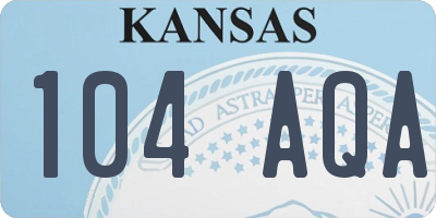 KS license plate 104AQA