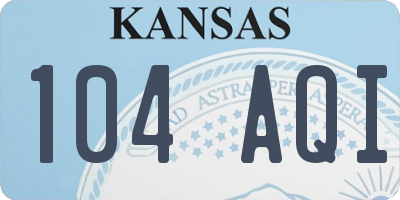 KS license plate 104AQI