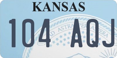 KS license plate 104AQJ