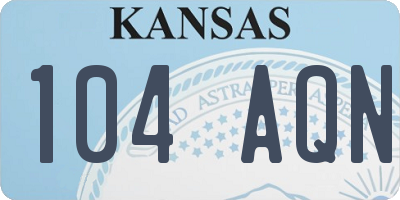 KS license plate 104AQN