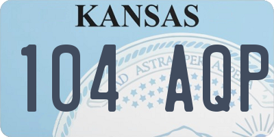 KS license plate 104AQP