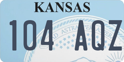 KS license plate 104AQZ
