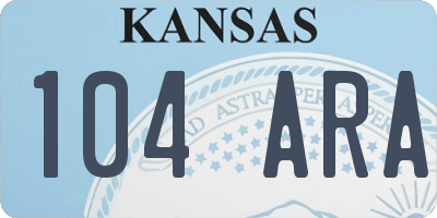 KS license plate 104ARA