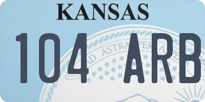 KS license plate 104ARB