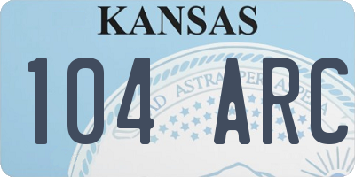 KS license plate 104ARC