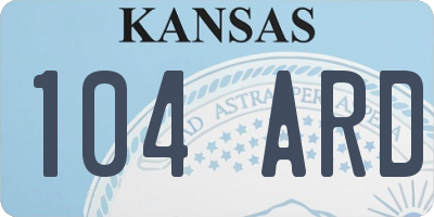 KS license plate 104ARD