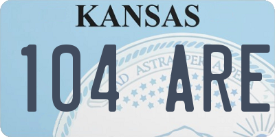 KS license plate 104ARE