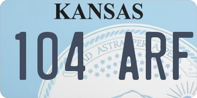 KS license plate 104ARF