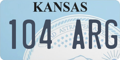 KS license plate 104ARG