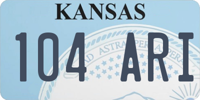 KS license plate 104ARI