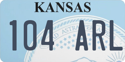 KS license plate 104ARL