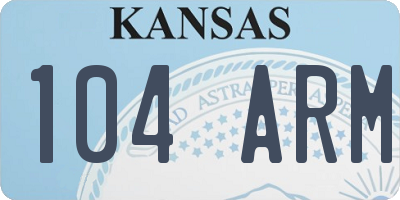 KS license plate 104ARM