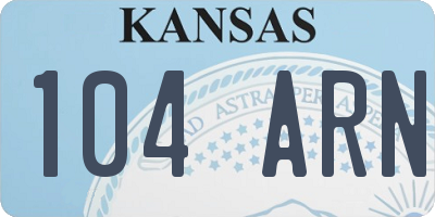 KS license plate 104ARN