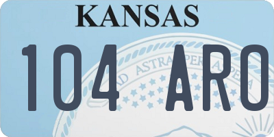 KS license plate 104ARO