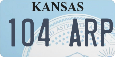 KS license plate 104ARP