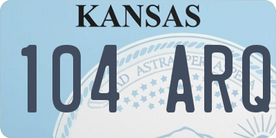 KS license plate 104ARQ