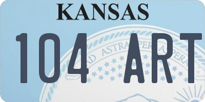 KS license plate 104ART