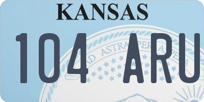 KS license plate 104ARU