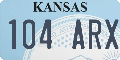KS license plate 104ARX