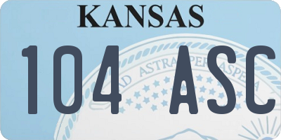 KS license plate 104ASC