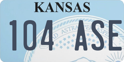 KS license plate 104ASE