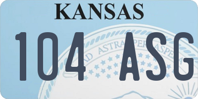 KS license plate 104ASG