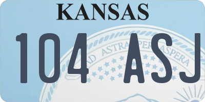 KS license plate 104ASJ