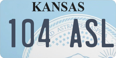 KS license plate 104ASL