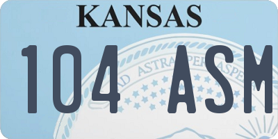 KS license plate 104ASM