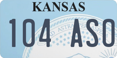 KS license plate 104ASO