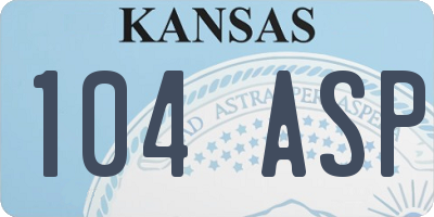 KS license plate 104ASP