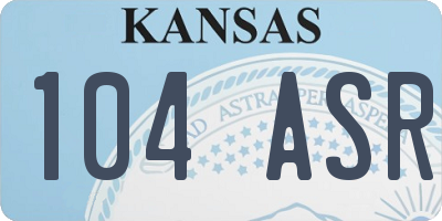 KS license plate 104ASR