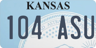 KS license plate 104ASU
