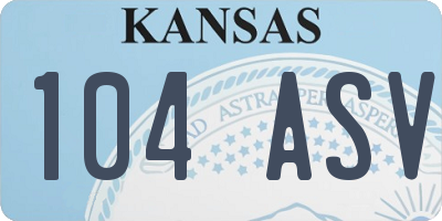 KS license plate 104ASV