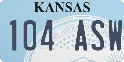 KS license plate 104ASW