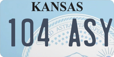 KS license plate 104ASY