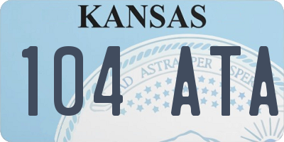 KS license plate 104ATA