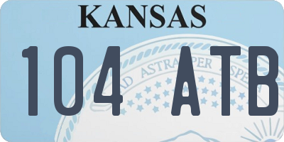 KS license plate 104ATB
