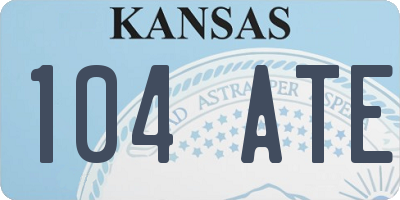 KS license plate 104ATE