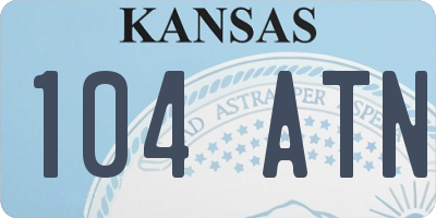 KS license plate 104ATN