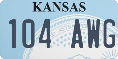 KS license plate 104AWG