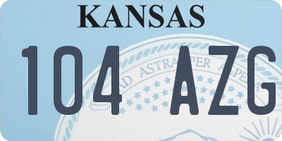 KS license plate 104AZG