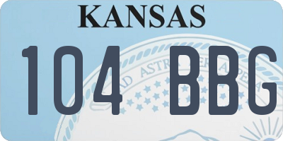 KS license plate 104BBG