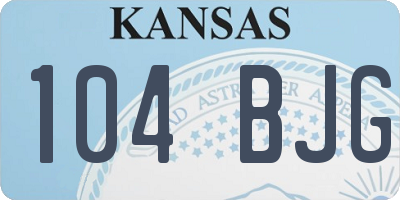 KS license plate 104BJG