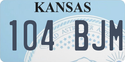 KS license plate 104BJM