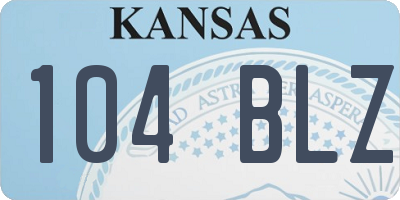 KS license plate 104BLZ