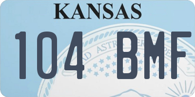 KS license plate 104BMF