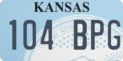 KS license plate 104BPG