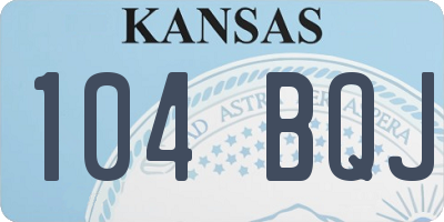 KS license plate 104BQJ